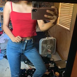Red crop top